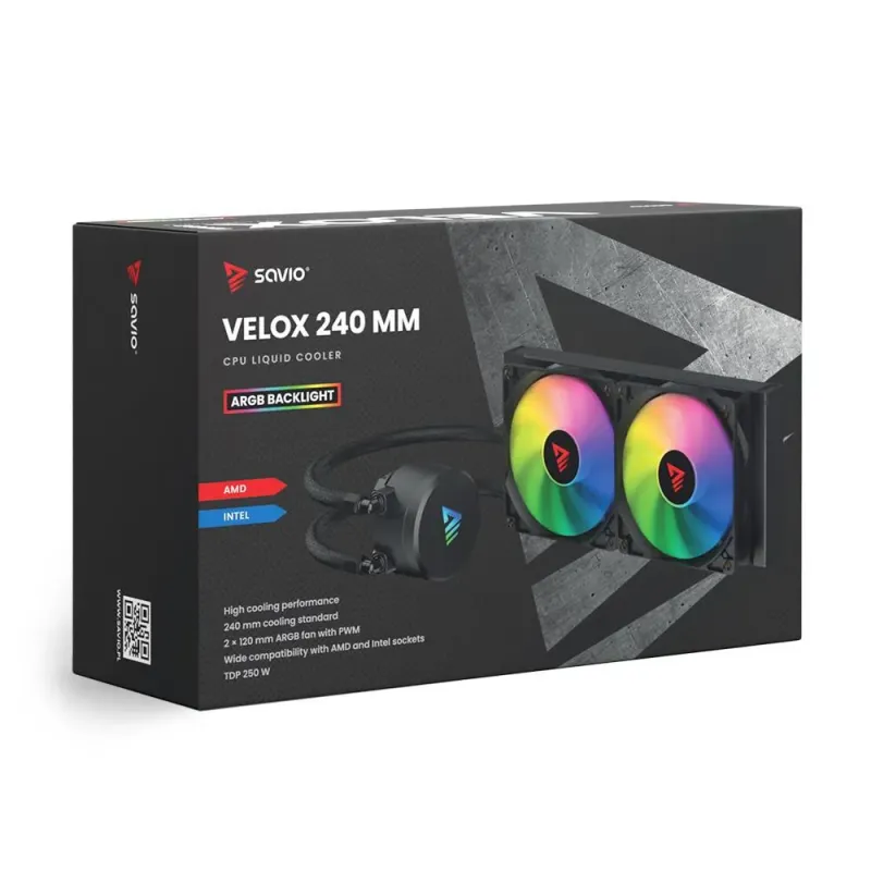 Chłodzenie wodne SAVIO VELOX 240mm CPU ARGB