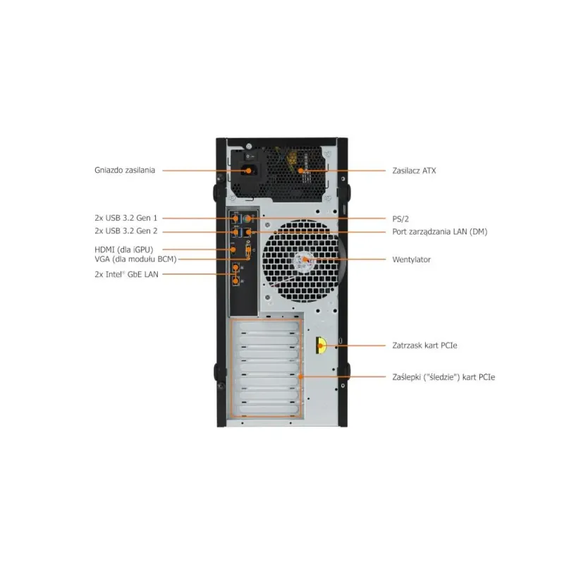 Serwer ADAX XADA T100 /E-2314/16GB/SSD480GB/S_RAID/550W/3Y