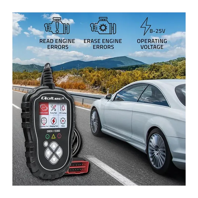 Tester cyfrowy Qoltec diagnostyczny ProLine | OBDII EOBD | 8V-25V | Dual