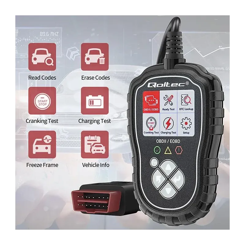 Tester cyfrowy Qoltec diagnostyczny ProLine | OBDII EOBD | 8V-25V | Dual