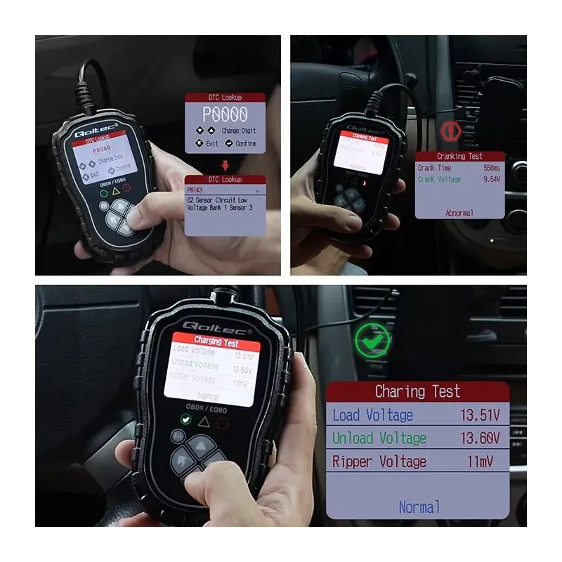 Tester cyfrowy Qoltec diagnostyczny ProLine | OBDII EOBD | 8V-25V | Dual