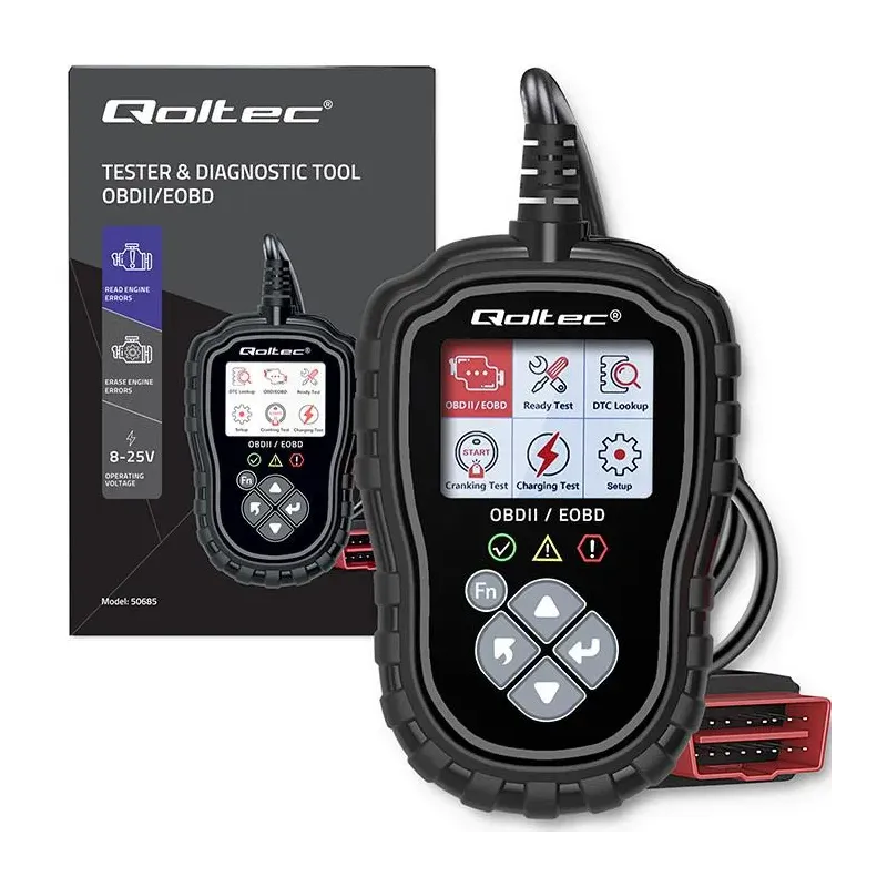 Tester cyfrowy Qoltec diagnostyczny ProLine | OBDII EOBD | 8V-25V | Dual