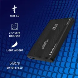 Obudowa Qoltec na dysk HDD/SSD 2.5" SATA3 | USB 3.0 | Czarna