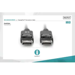 Kabel DisplayPort DIGITUS z zatrzaskami 1080p 60Hz FHD Typ DP/DP M/M czarny