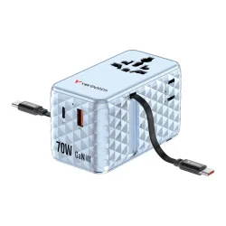 Adapter podróżny Verbatim Charge 'n' Travel GaN III globalny 1xUSB-C PD 3.0