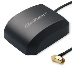 Antena GPS Qoltec GLONASS z podstawą magnetyczną | dookólna | 28dBi | SMA