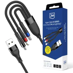 Kabel USB 3mk Hyper Cable N-SERIES 3-in-1 A to C/Micro/Lightning 18W 9V/2A