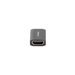 Adapter Lanberg HDMI(F)- HDMI(F) 8K beczka srebrna aluminium