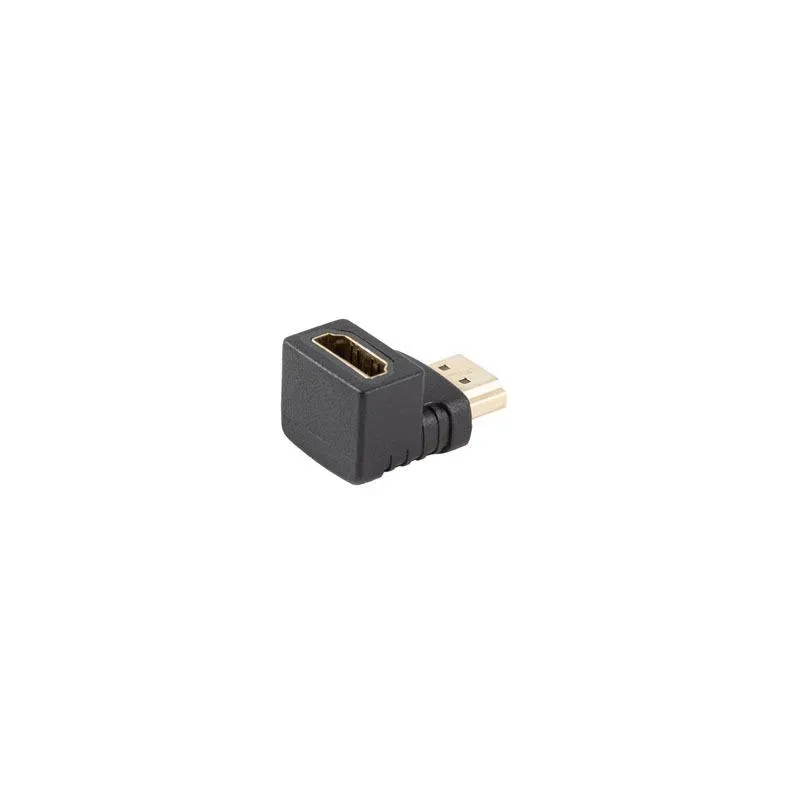 Adapter Lanberg HDMI(M) - HDMI(F) 4K kątowy dół czarny
