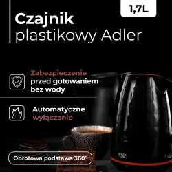 Czajnik elektryczny Adler AD 1277 black 1,7l