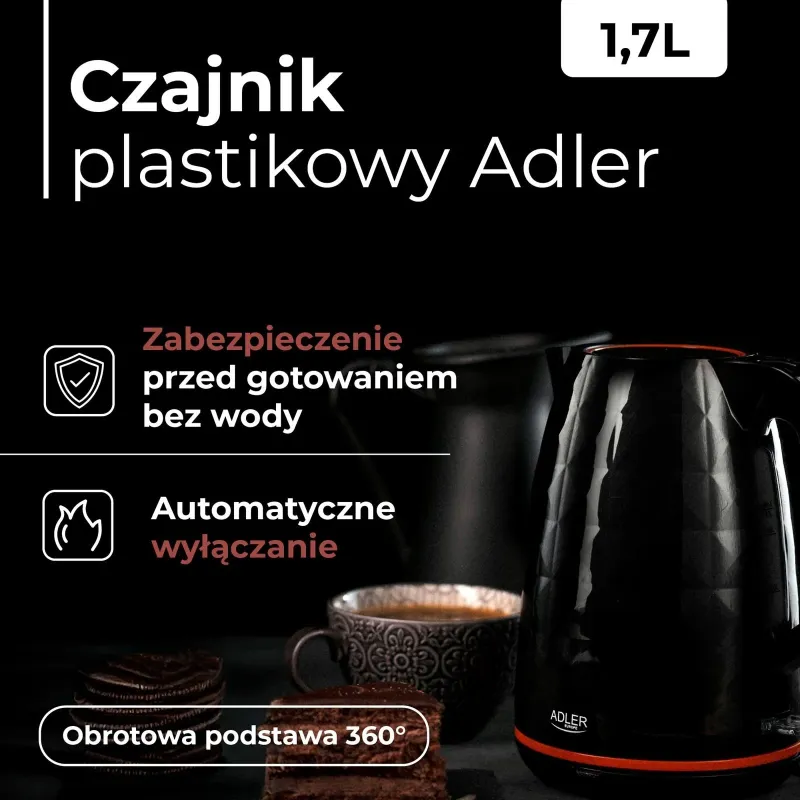 Czajnik elektryczny Adler AD 1277 black 1,7l