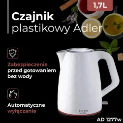 Czajnik elektryczny Adler AD 1277 white 1,7 l | PartsPC.pl