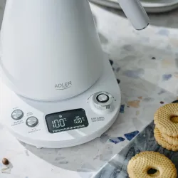 Czajnik elektryczny Adler AD 1349 biały z długą wylewką | PartsPC.pl