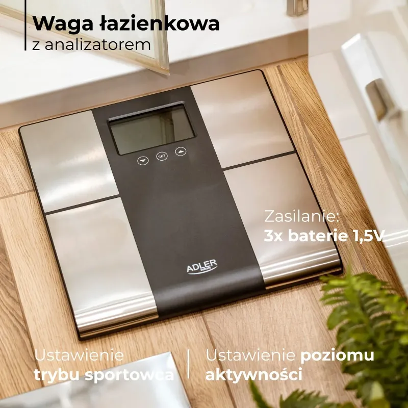 Waga łazienkowa Adler AD 8165 z analizatorem 225kg | PartsPC.pl