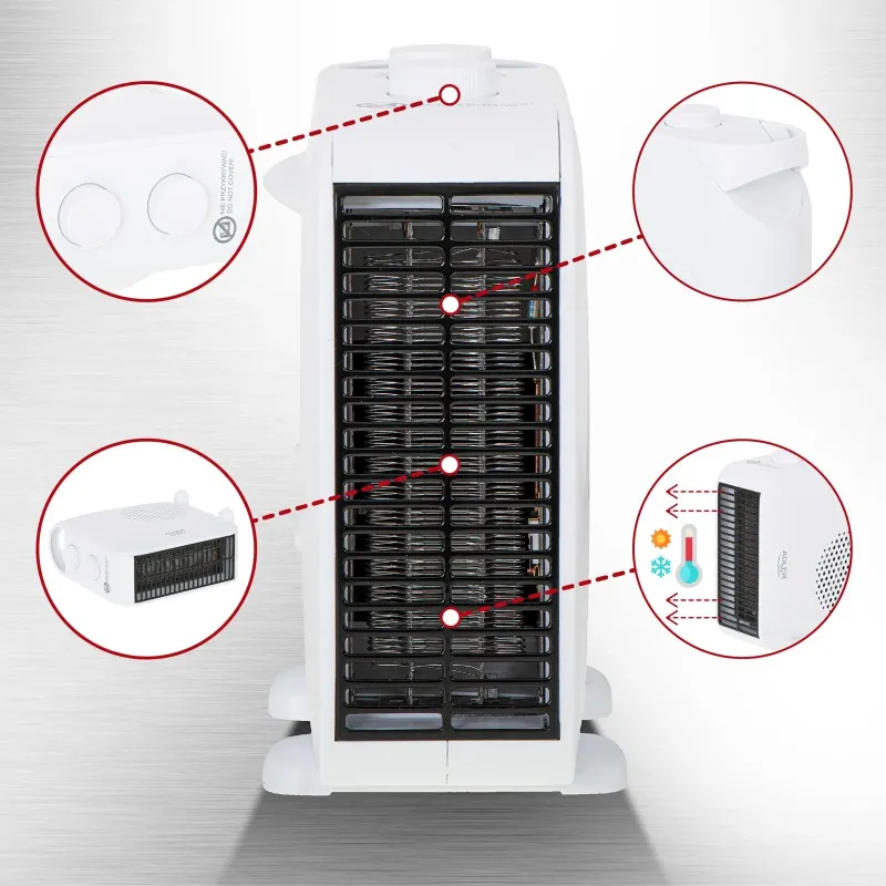 Termowentylator Adler AD 7725W 2000W biały | PartsPC.pl