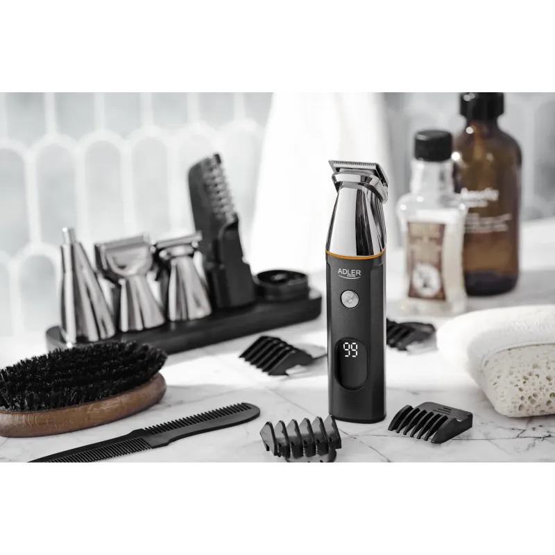 Golarka, strzyżarka i trymer 5 w 1 Adler AD 2946 z wyświetlaczem LCD