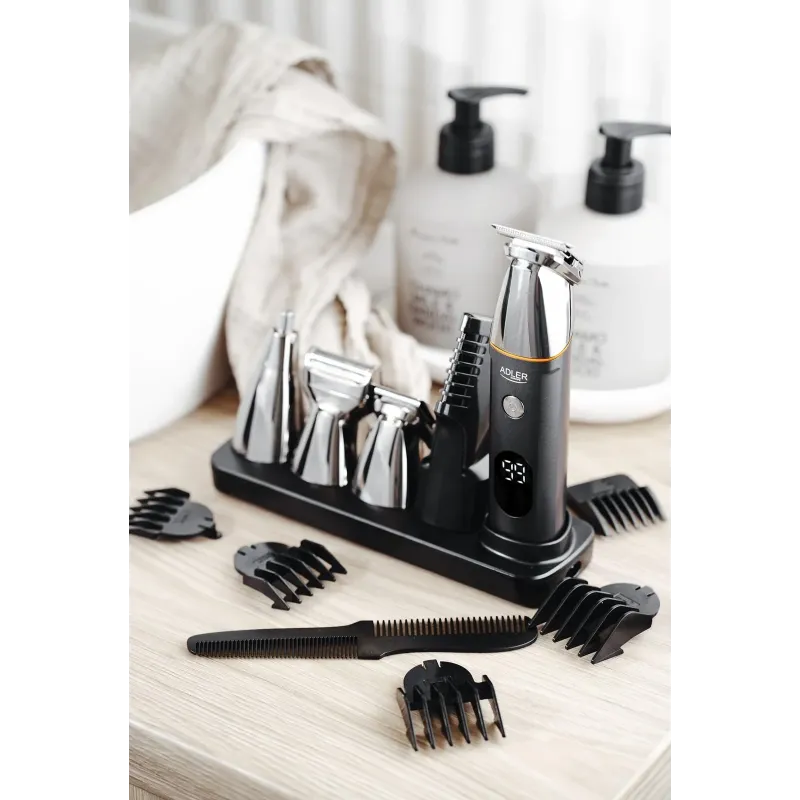 Golarka, strzyżarka i trymer 5 w 1 Adler AD 2946 z wyświetlaczem LCD