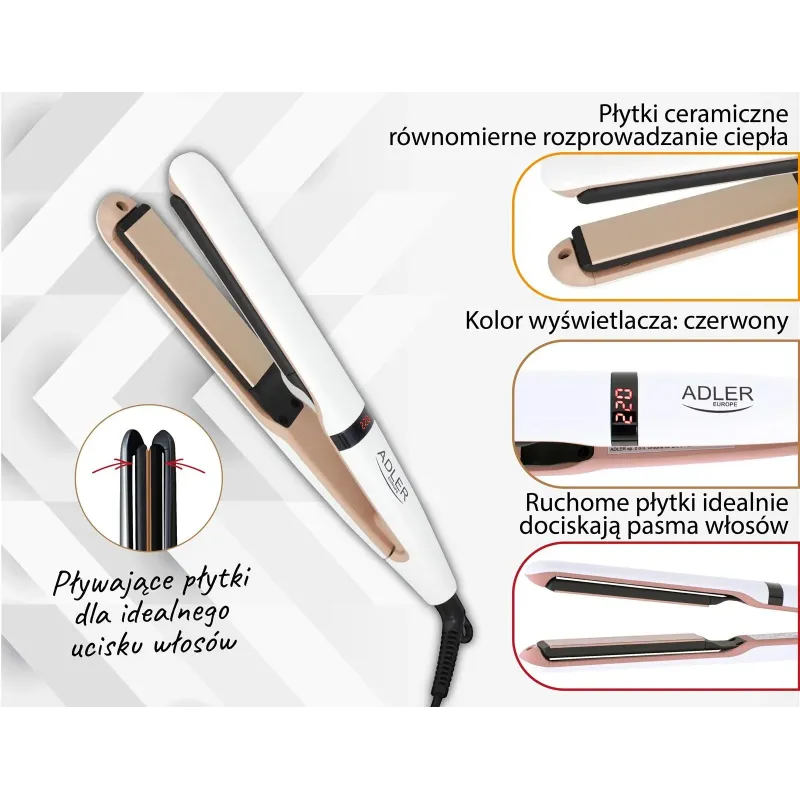 Prostownica ceramiczna Adler AD 2321 | PartsPC.pl