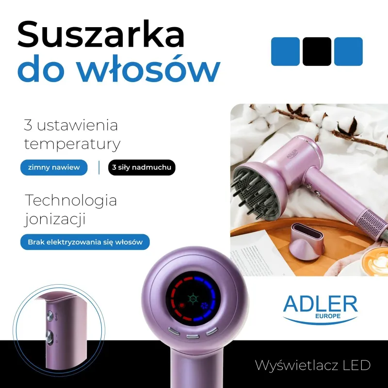 Suszarka do włosów Adler AD 2270 SUPERSPEED pink | PartsPC.pl