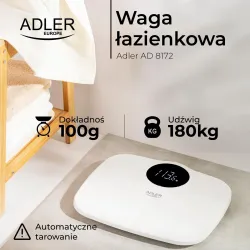 Waga łazienkowa Adler AD 8172 biała | PartsPC.pl
