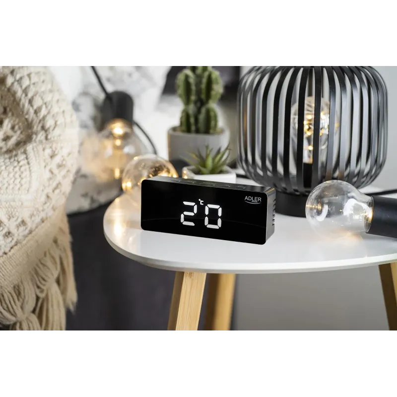 Budzik Adler AD 1189B czarny | PartsPC.pl