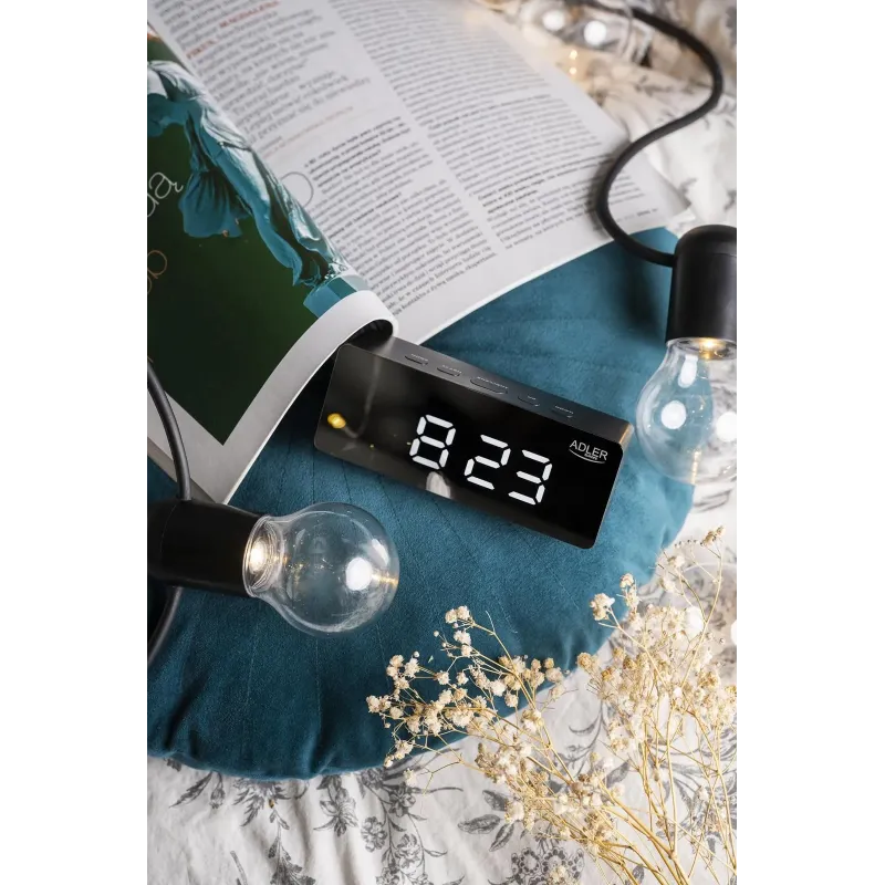 Budzik Adler AD 1189B czarny | PartsPC.pl