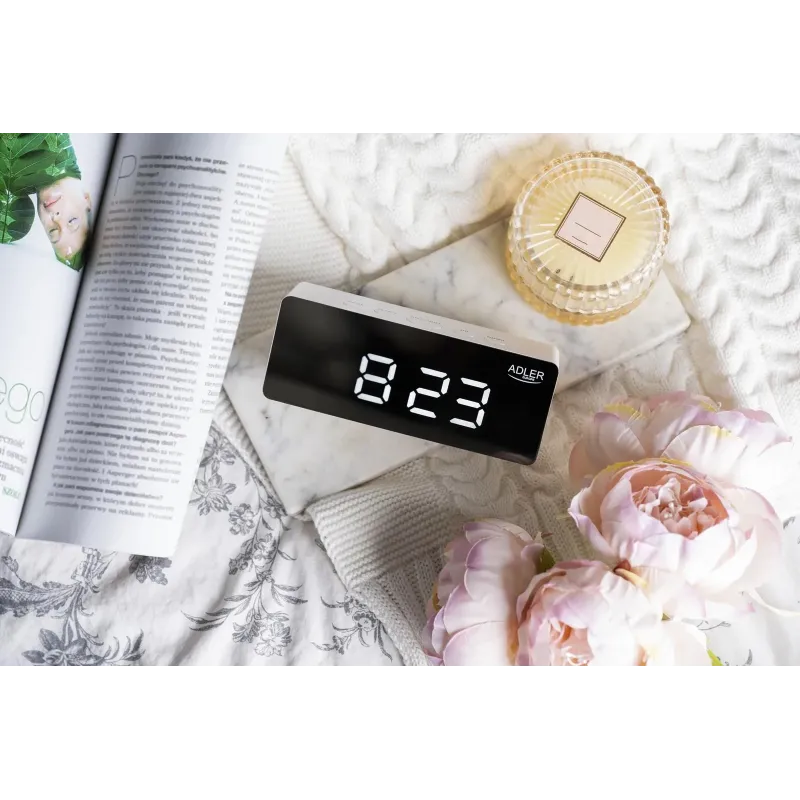 Budzik Adler AD 1189W biały | PartsPC.pl