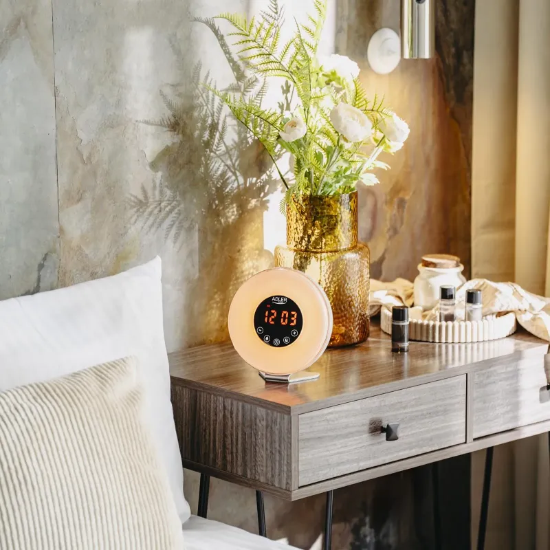 Budzik świetlny Adler AD 1916 symulacja wschodu słońca, dźwięki natury,