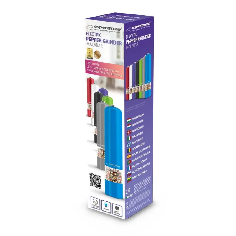 Młynek do pieprzu Esperanza "Malabar" biały | PartsPC.pl