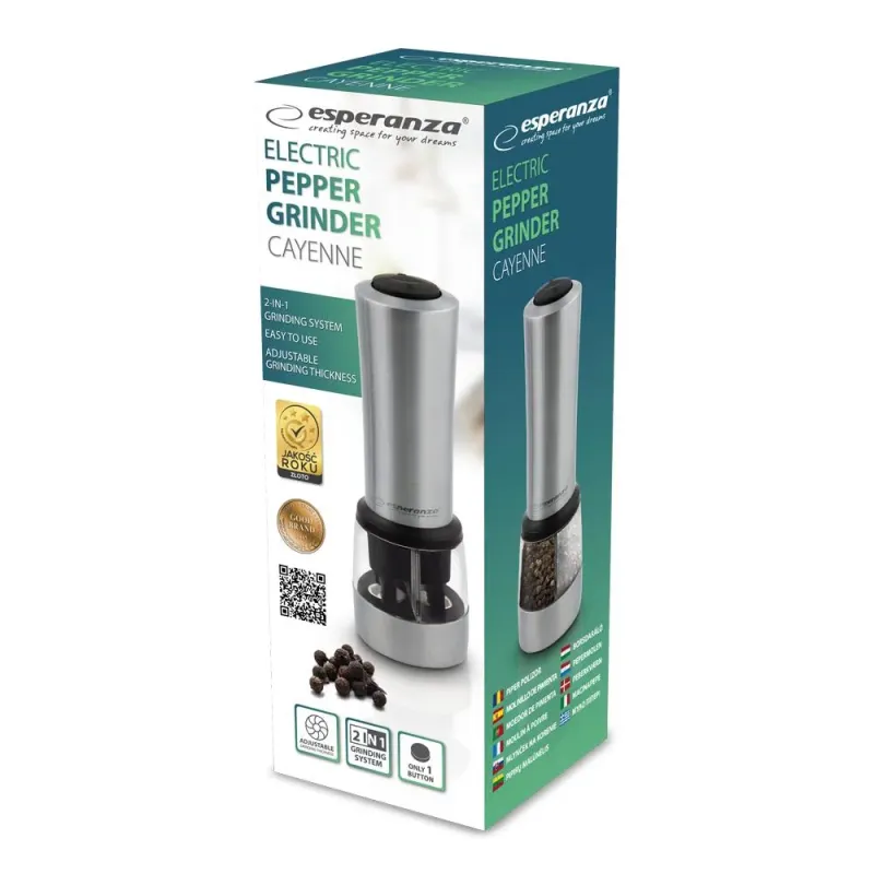 Młynek do pieprzu i soli Esperanza "Cayenne Stainless Steel"