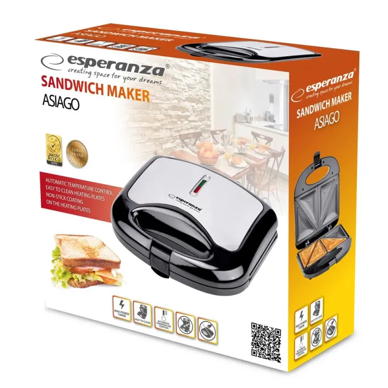 Opiekacz do kanapek Esperanza ASIAGO 1000W EKT011