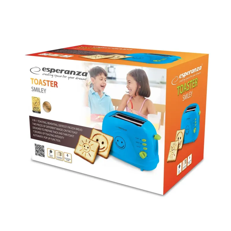 Toster Esperanza Smiley EKT003B niebieski