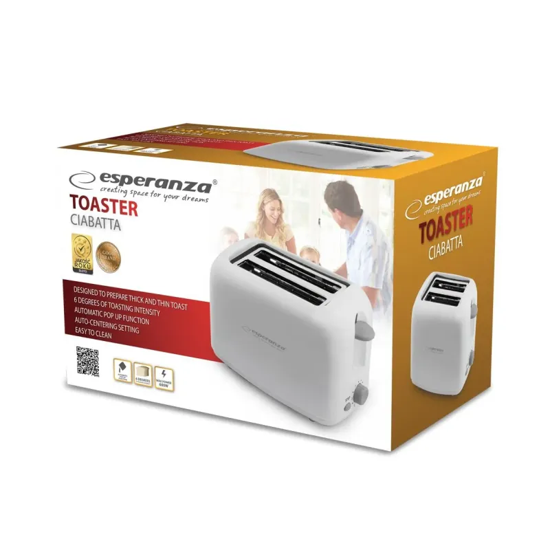 Toster Esperanza Ciabata EKT002 biały | PartsPC.pl