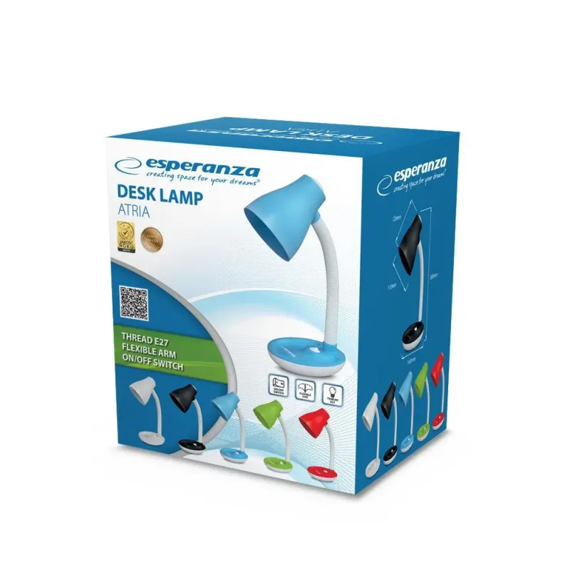 Lampka biurkowa Esperanza E27 ATRIA ELD114B niebieska | PartsPC.pl