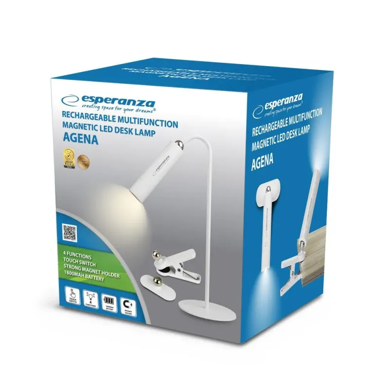 Lampka biurkowa LED Esperanza AGENA 3w1 biała