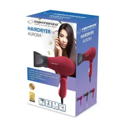 Suszarka do włosów Esperanza Aurora 750W Czerwony | PartsPC.pl