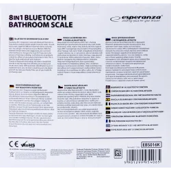 Waga łazienkowa Esperanza EBS016K 8w1 Bluetooth B.Fit | PartsPC.pl