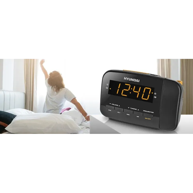 Budzik z radiem i projektorem Hyundai - RAC481PLLBO