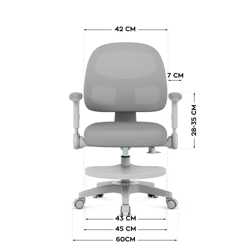 Fotel regulowany dla dziecka Mark Adler Junior 5.0 Grey | PartsPC.pl