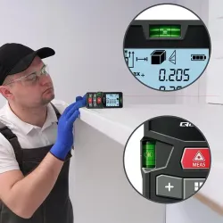 Dalmierz Qoltec laserowy z poziomicą | podświetlany LCD | PartsPC.pl