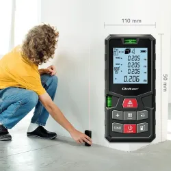 Dalmierz Qoltec laserowy z poziomicą | podświetlany LCD | PartsPC.pl