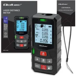 Dalmierz Qoltec laserowy z poziomicą | podświetlany LCD | PartsPC.pl