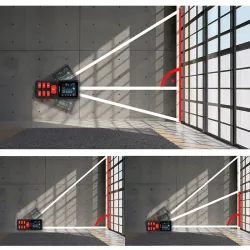 Dalmierz Qoltec laserowy z poziomicą | podświetlany LCD | PartsPC.pl