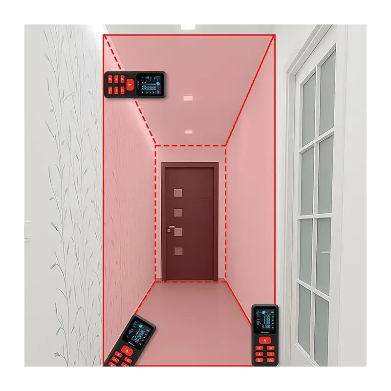 Dalmierz Qoltec laserowy z poziomicą | podświetlany LCD | PartsPC.pl
