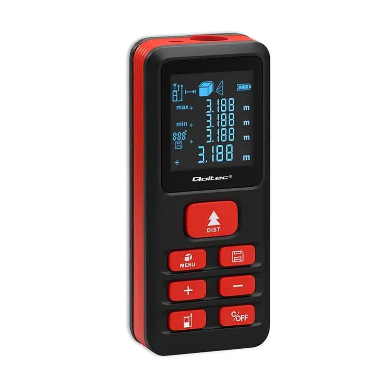 Dalmierz Qoltec laserowy z poziomicą | podświetlany LCD | PartsPC.pl