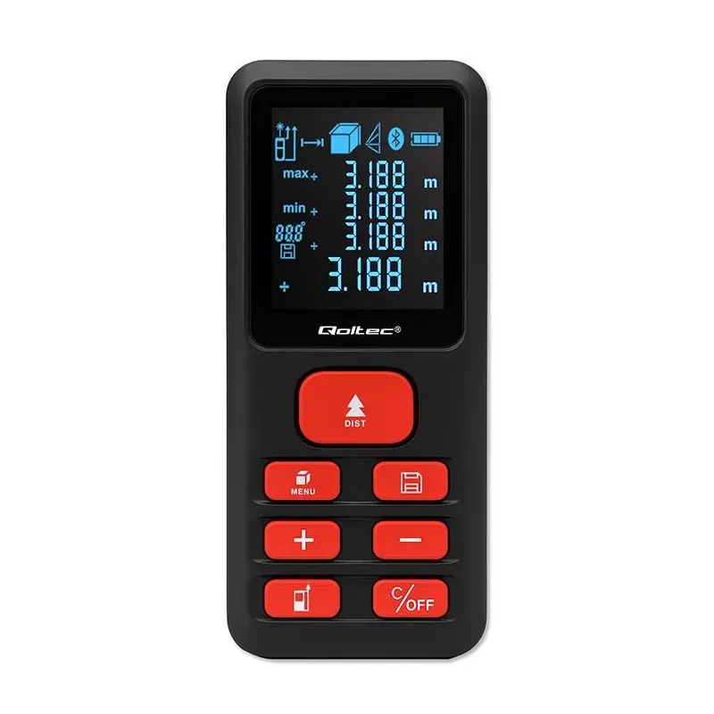 Dalmierz Qoltec laserowy z poziomicą | podświetlany LCD | PartsPC.pl