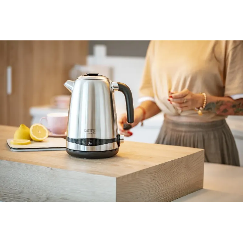 Czajnik elektryczny Camry CR 1291 1,7L stalowy z LCD i regulacją