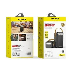 Powerbank Awei P101K 60000mAh 22,5W 3xUSB-A 2xUSB-C czarny