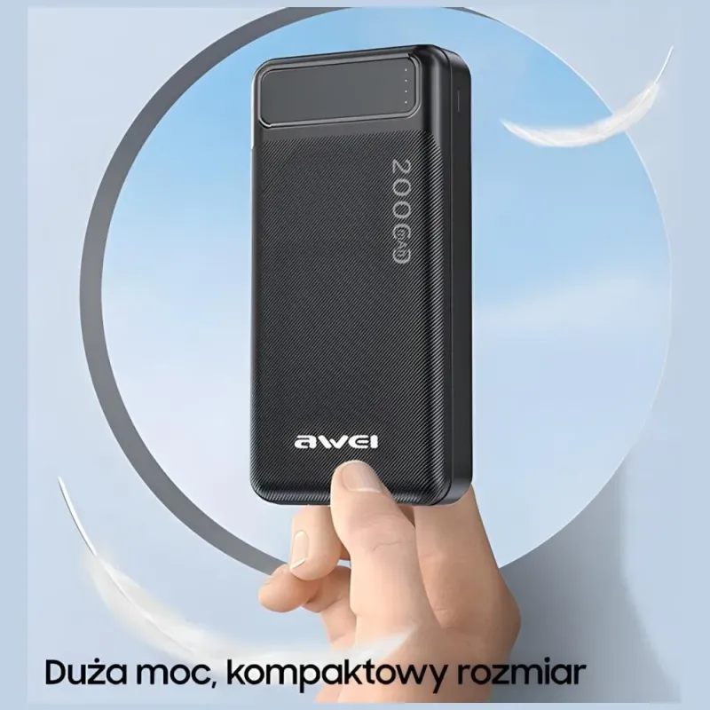 Powerbank Awei P6K 20000mAh 2xUSB 1xUSB-C 1xmicroUSB | PartsPC.pl