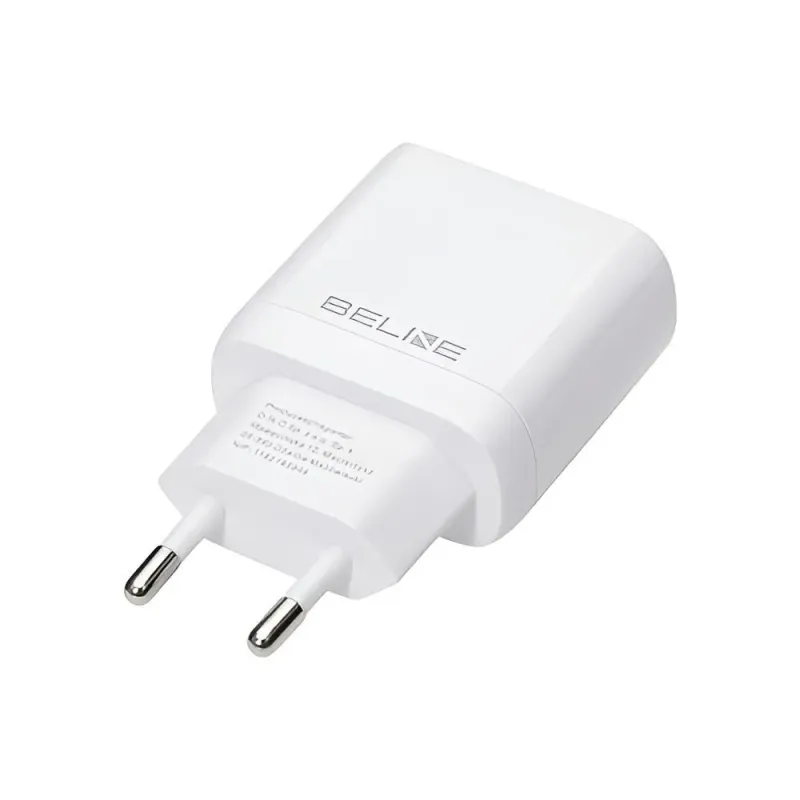 Ładowarka sieciowa Beline 25W 1xUSB-C GaN PD 3.0+kabel USB-C - biała
